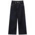 RUN TO THE FUTURE Casual Relaxed Dark Wash Cotton Natural Waist Zip Fly Denim Straight Jeans