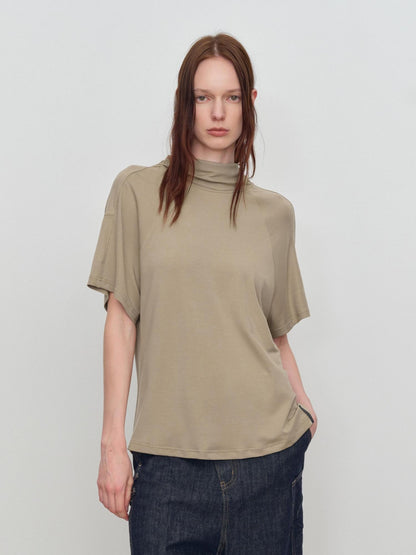 RUN TO THE FUTURE Soft Modal Casual Loose Solid Mid Length Women Short Sleeve T-Shirts