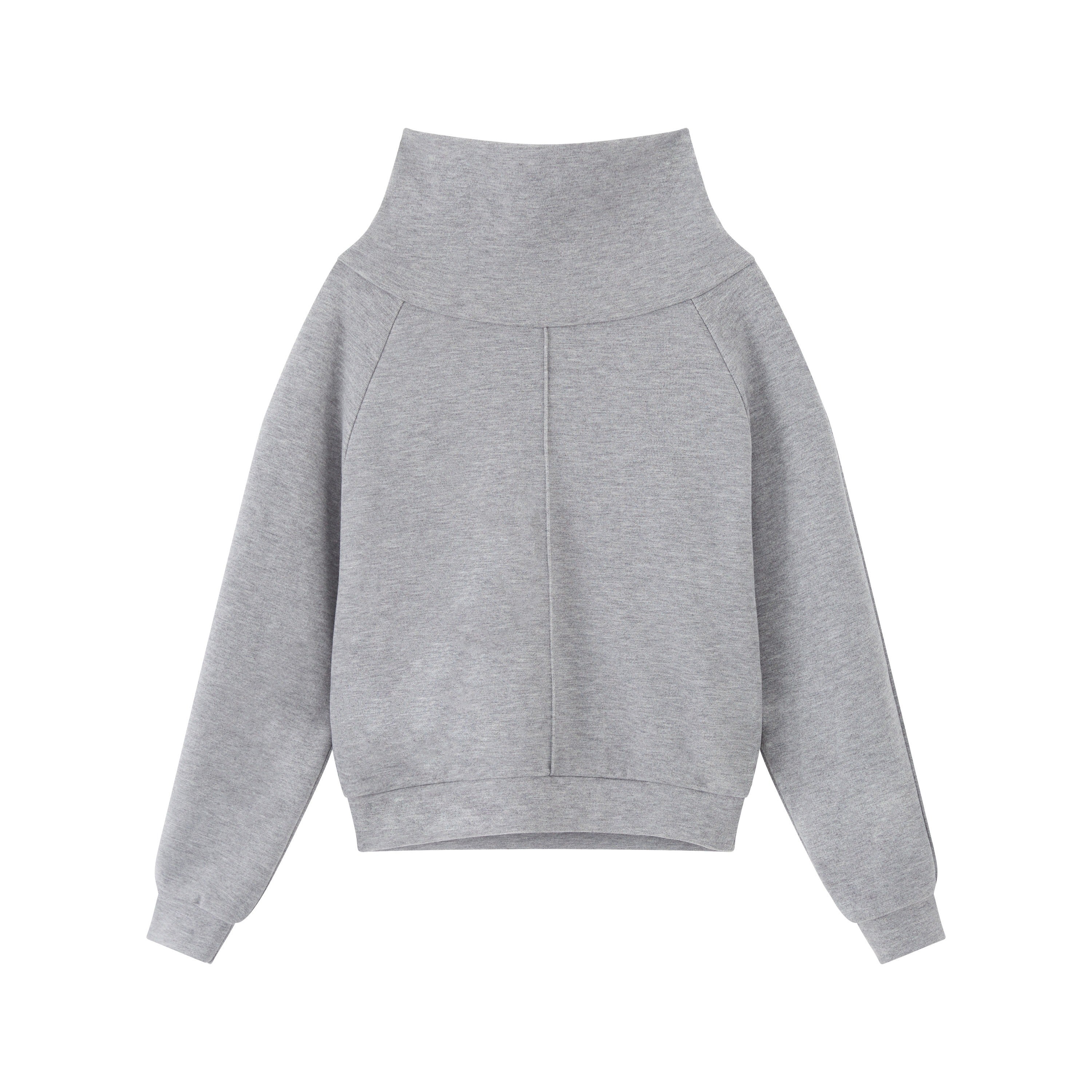 RUN_TO_THE_FUTURE_Asymmetric_Slanted_Neck_Loose_Fit_Retro_Office_Pullover_Heather_Gray_Sweatshirts_MISSTT