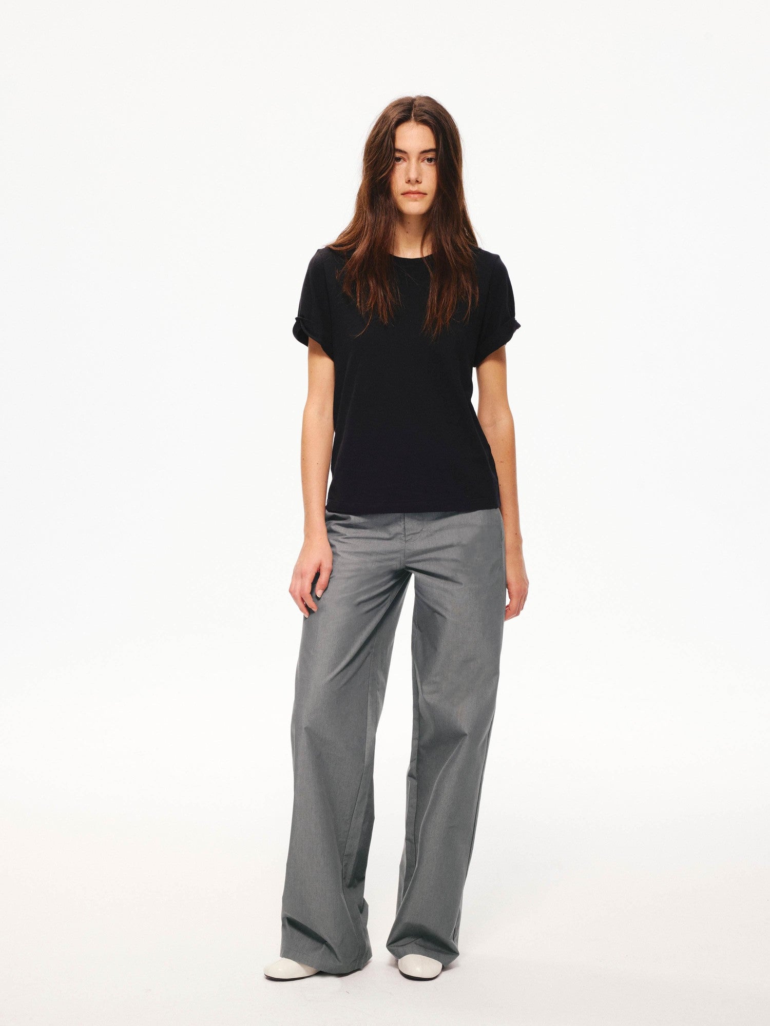 Northbutsouth Textured Crewneck Folded Cuff Loose Women&