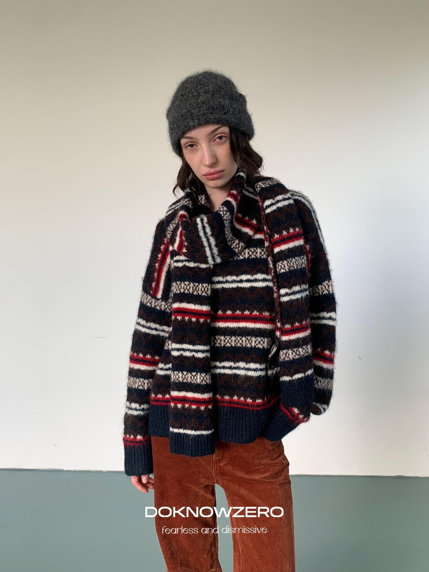 DKZ OFFICIAL Corduroy Orange Solid Pocket Button Women&