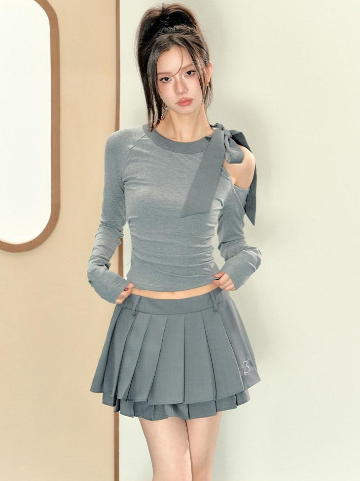 7Shiftin Elegant Matching Two Piece For Young Women S M L Top &amp; Skirt Sets