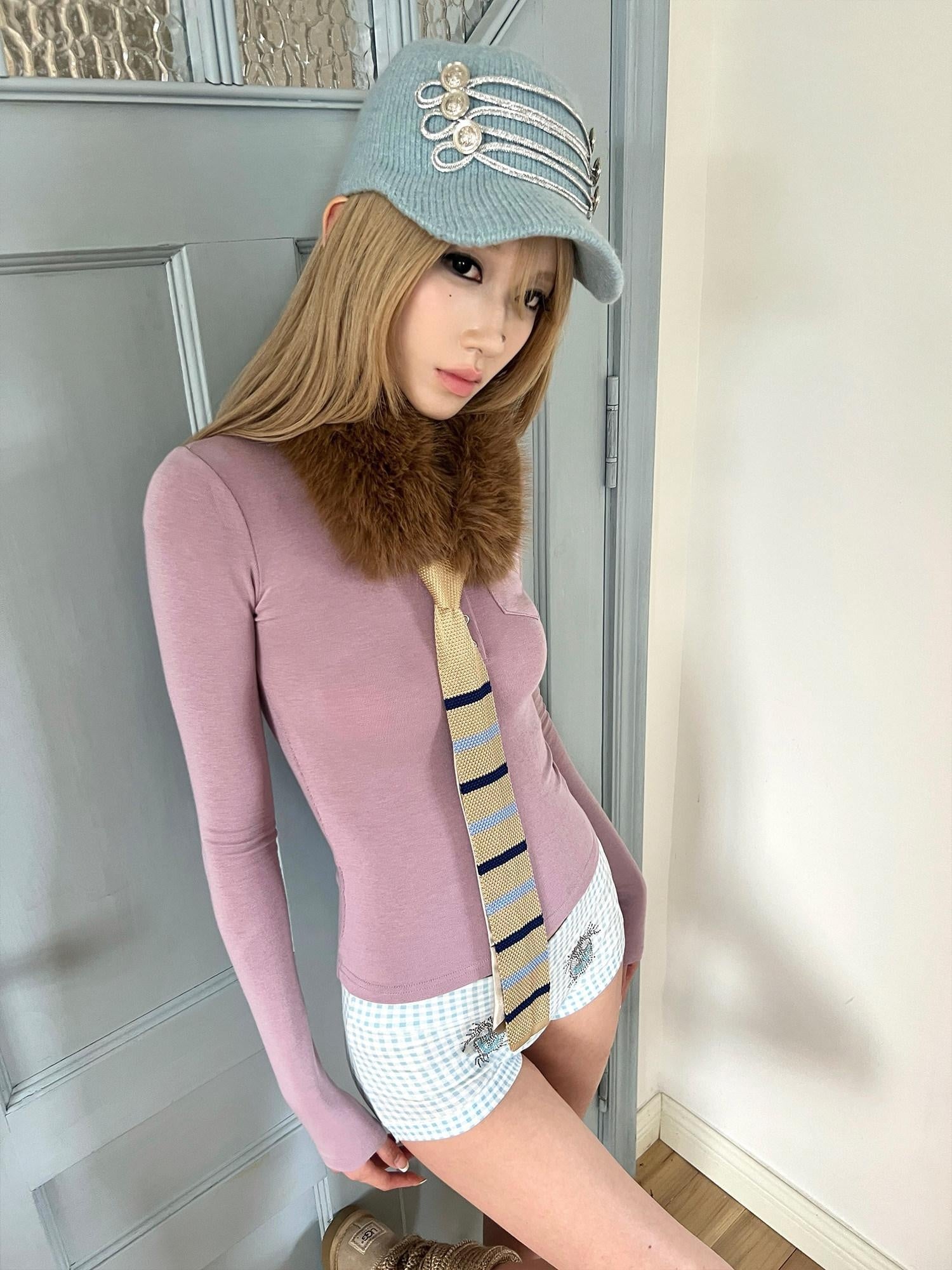 nit alcove Cozy Thermal Knit Curved Brim Casual Unisex Large 58 To 60 Cm Blue Brown Caps