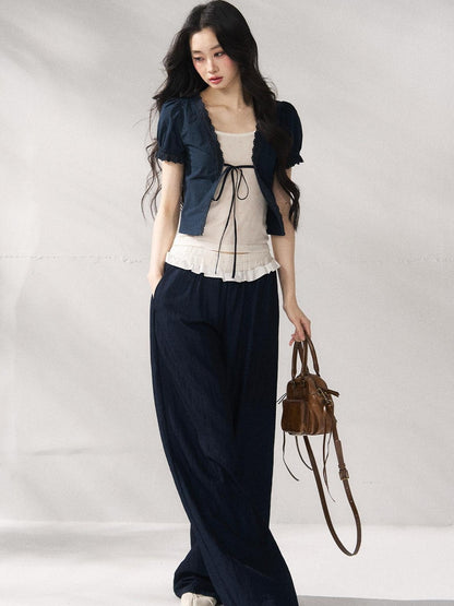 7Shiftin Floral Cami Two Piece Set Round Neck High Waist Women Casual Basic Crop Tops