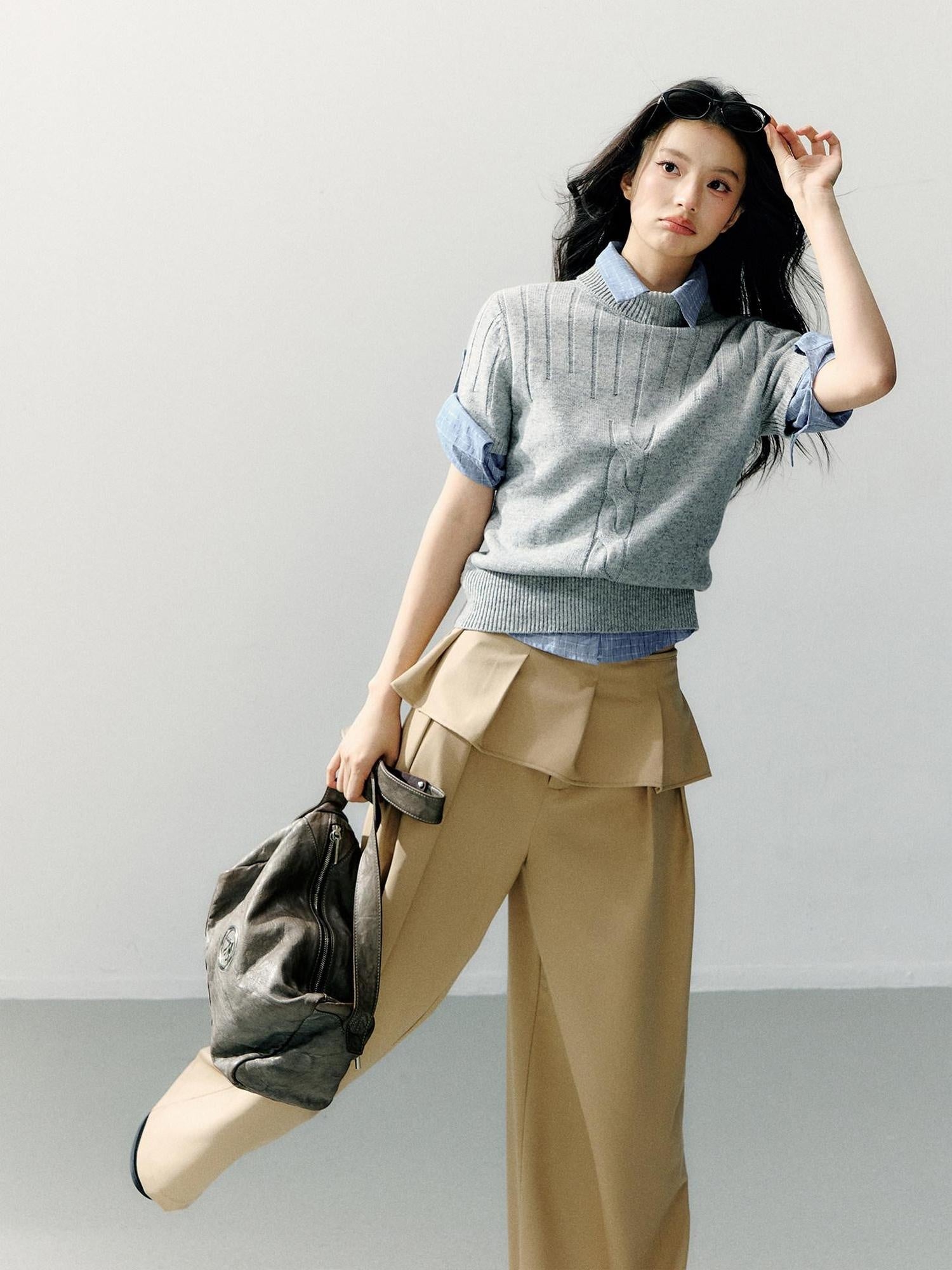 7Shiftin Cozy Versatile Relaxed Fit Commuter Office Knit Pullover For Women Sweaters