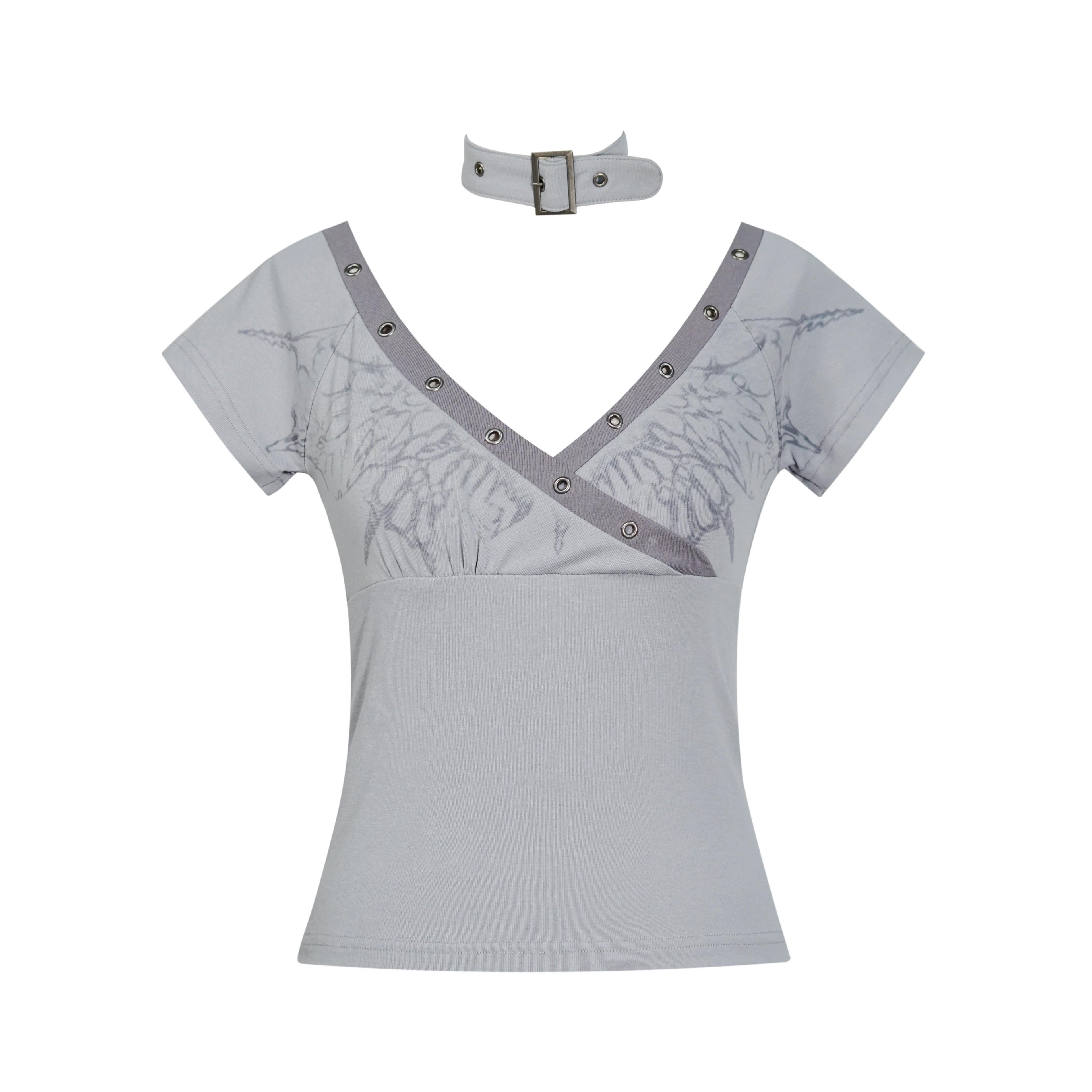 Cest_Nous_Pink_Blue_Butterfly_Print_Cross_V-neck_Women&