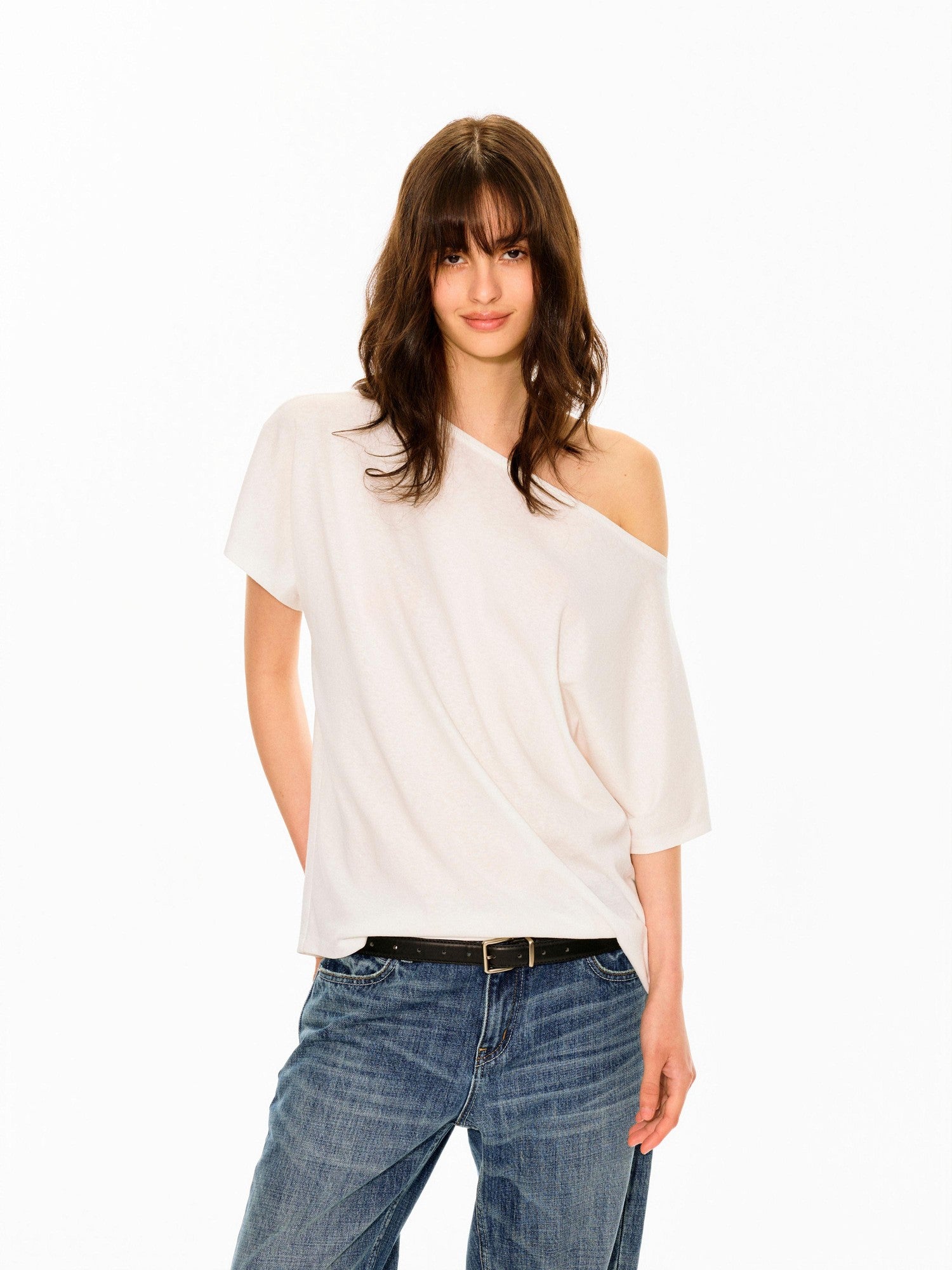 Northbutsouth Multicolor Snowflake Texture Asymmetric Shoulder Women&