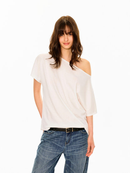 Northbutsouth Multicolor Snowflake Texture Asymmetric Shoulder Women&