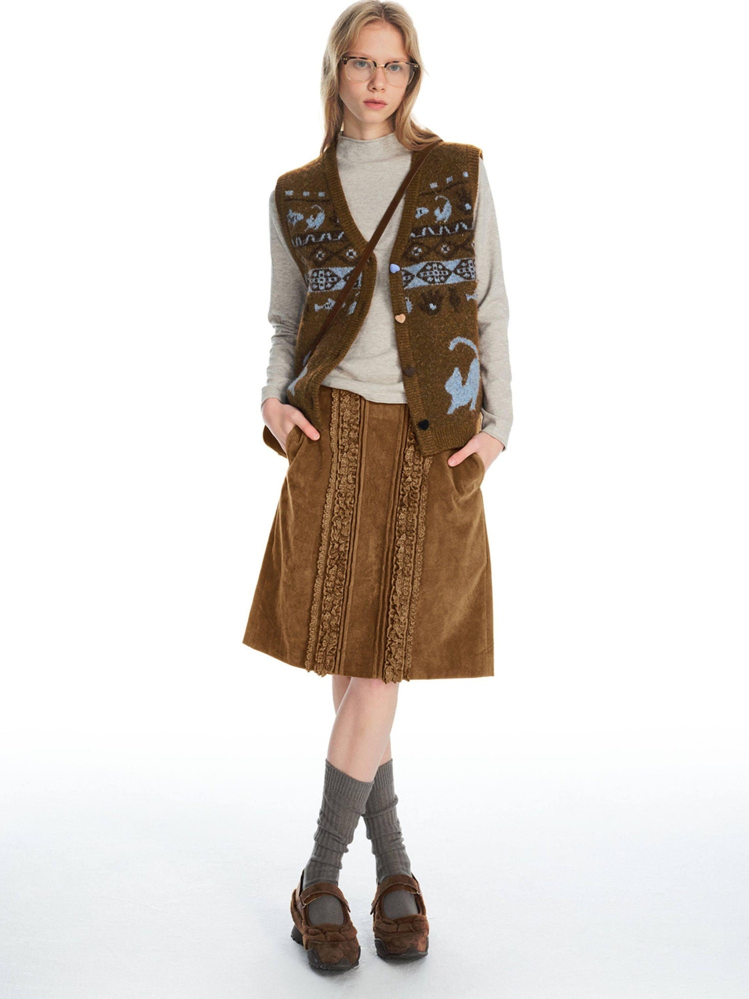 OuttheBlue Recycled Green Fiber Animal Print Commuter Style Women Cardigan Tank Tops