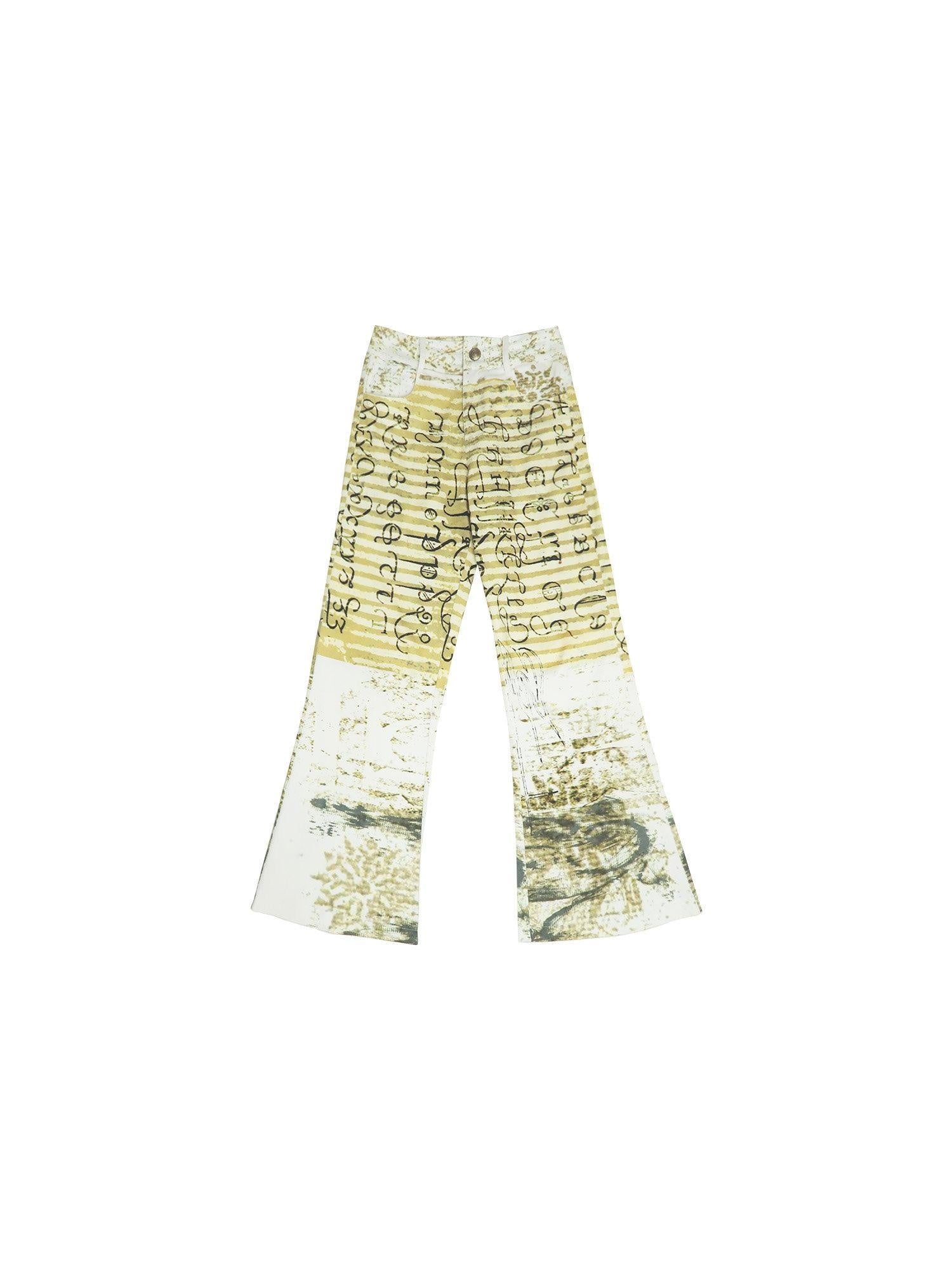 nit alcove Original Printed Denim Micro Flare Natural Waist Unisex Stylish Flared Jeans