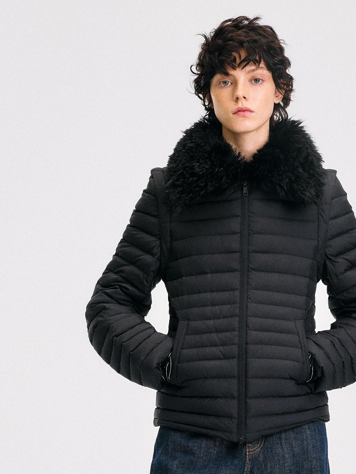 RUN TO THE FUTURE 90% White Duck Down Thick Slim Casual Turn Collar Ladies Down Jackets
