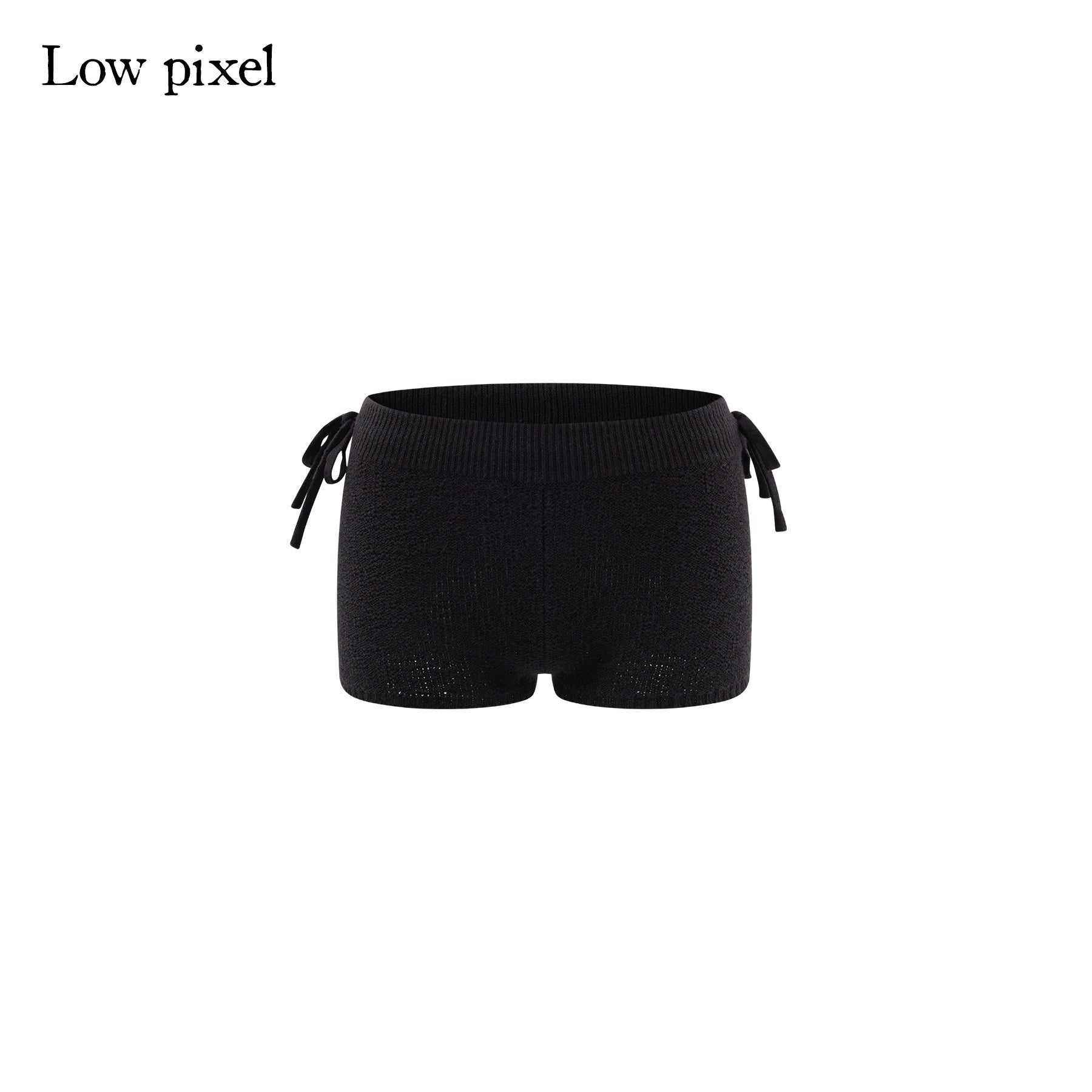 Low pixel Knitted Wool Blend Loose Street Style Women Two Piece Set Navy Mini Shorts