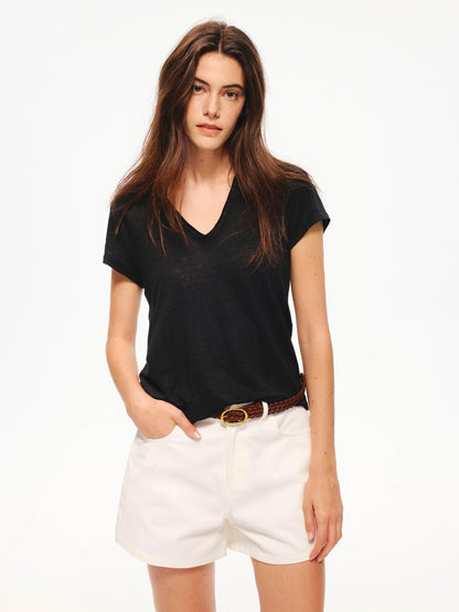 Northbutsouth Multicolor Snowflake V-neck Rolled Hem Women&