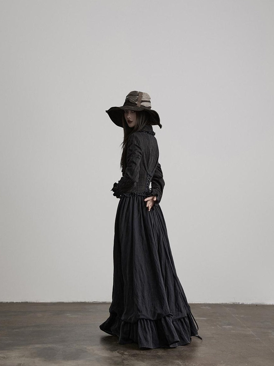 INDULGE Soft Lenzing Lyocell Waist Defining Spliced V-neck A Line Casual Maxi Dresses