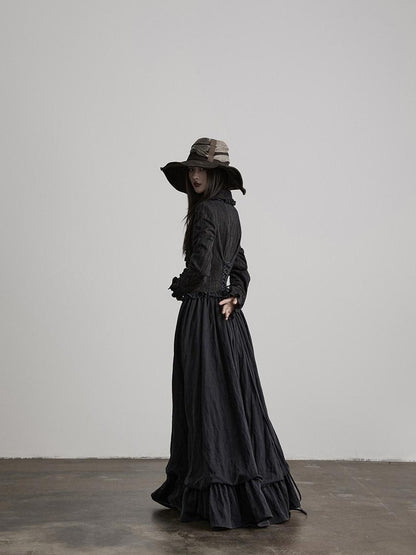 INDULGE Soft Lenzing Lyocell Waist Defining Spliced V-neck A Line Casual Maxi Dresses