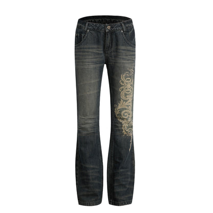 DoublePunch_Baroque_Print_Distressed_Micro_Flare_Women&