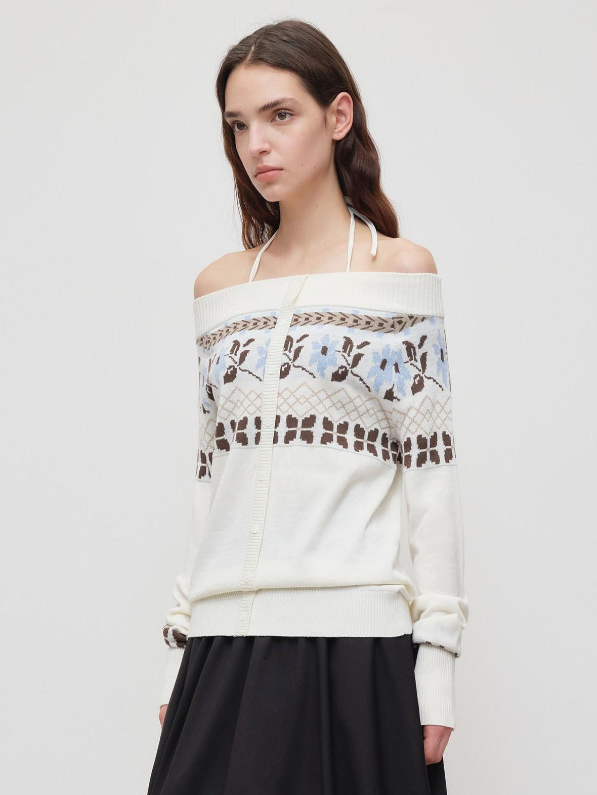 RUN TO THE FUTURE Soft Wool Blend Vintage Loose Pleated Women Knit Pullover Beige Black Sweaters