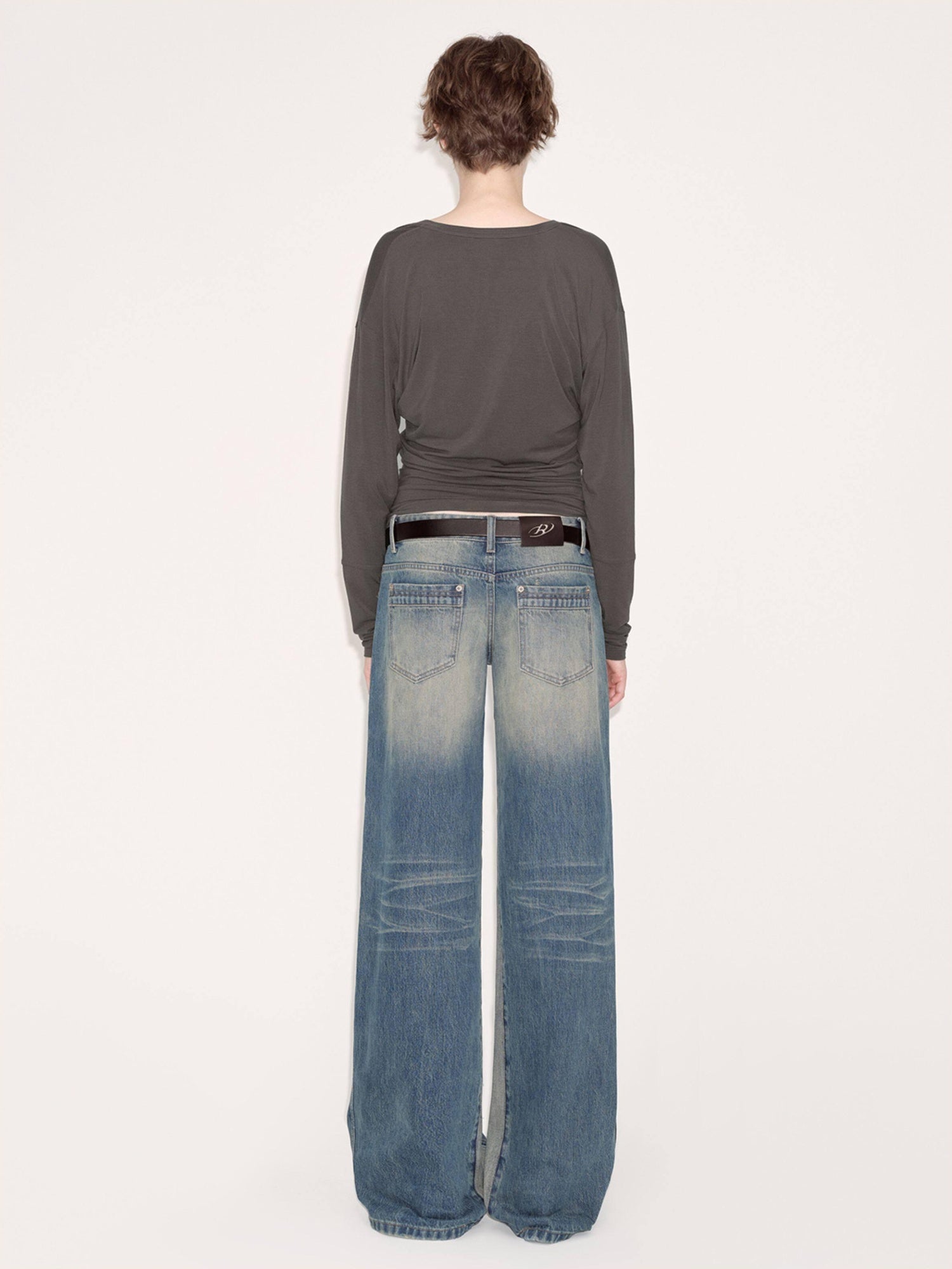 RUN TO THE FUTURE Durable Rigid Vintage Low Rise Women Zip Fly Classic Denim Blue Straight Jeans