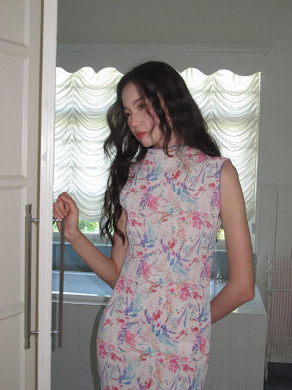 9rotic Artistic Ink Print Pleated Women&
