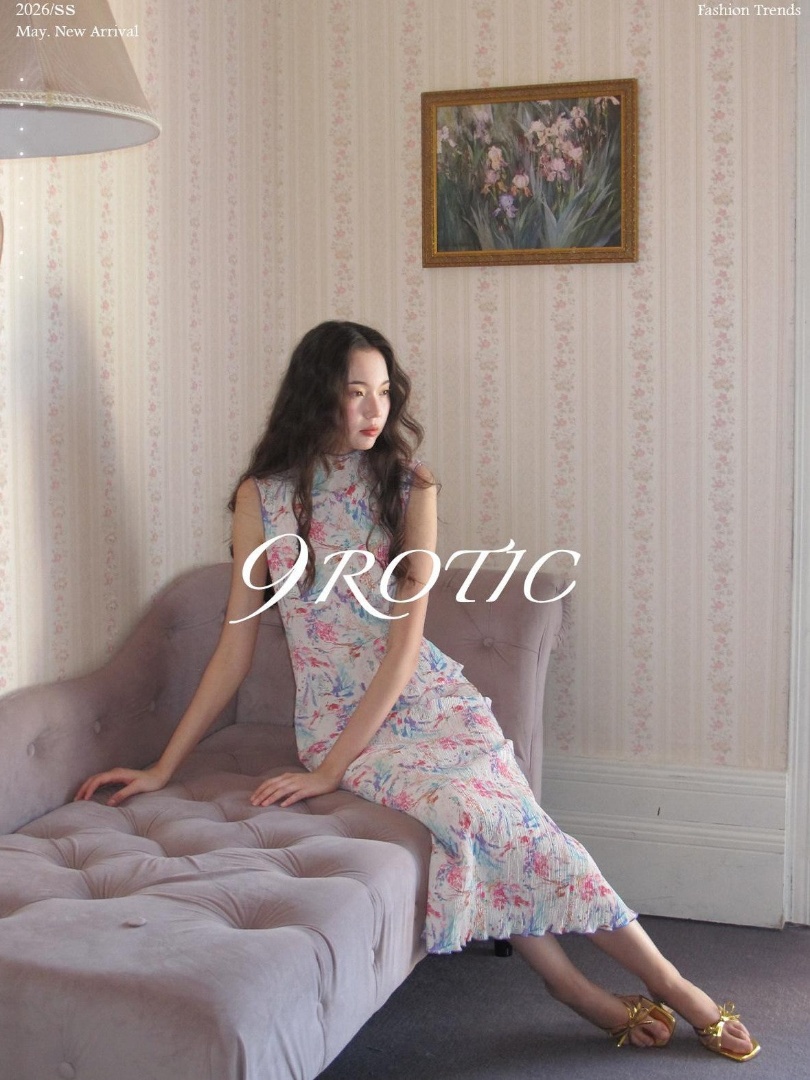 9rotic Artistic Ink Print Pleated Women&
