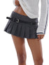 SweetChilling A-Line Pleated Skirt With Belt Low Waist Preppy Style Skirts