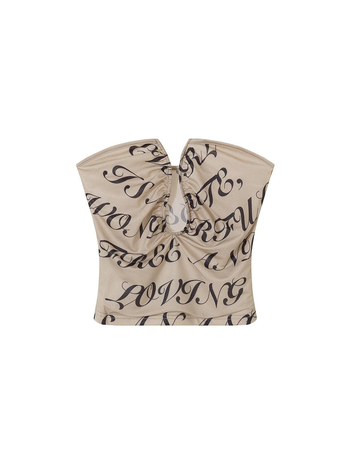 AE30 Saint Allover Letter Print Cutout Metal Slim Fit Women&