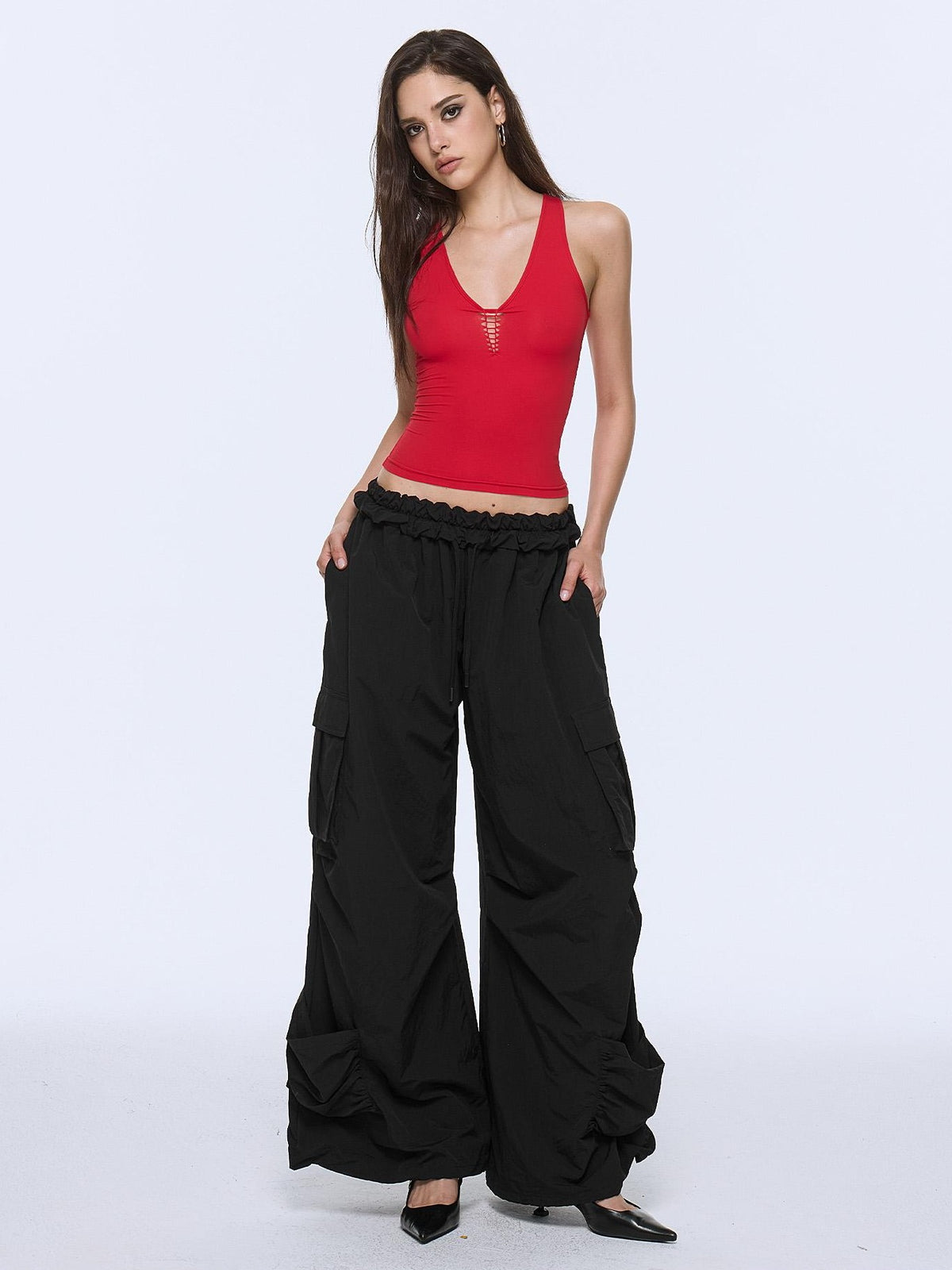 AE30 Saint Cutout V-neck High Stretch Slim Fit Women&