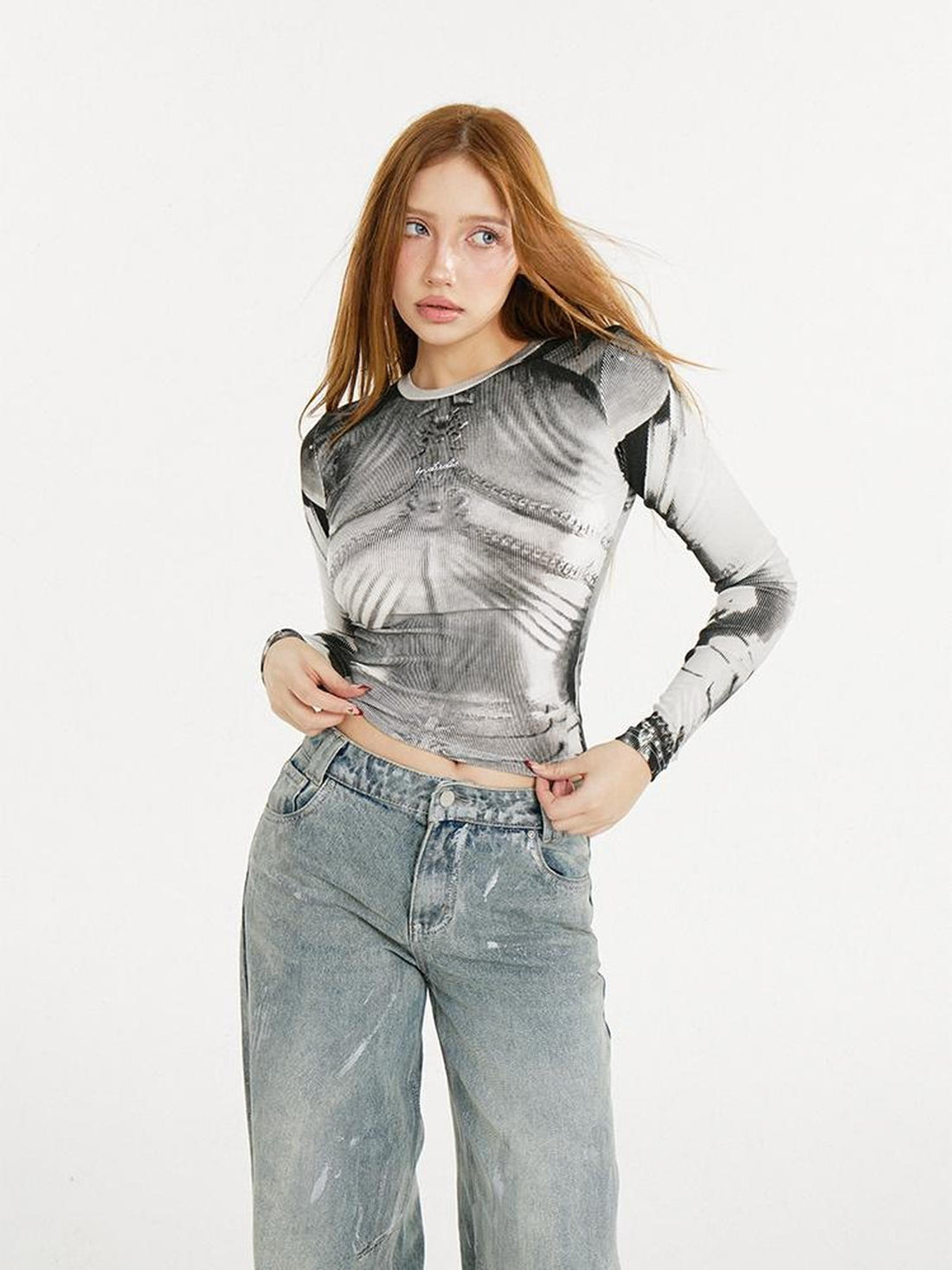 AE30 Saint Cyber Armor Print Slim Fit Women&