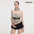 AE30_Saint_Leopard_Print_Green_Fuzzy_Spliced_Belted_Slim_Fit_High_Neck_Women&
