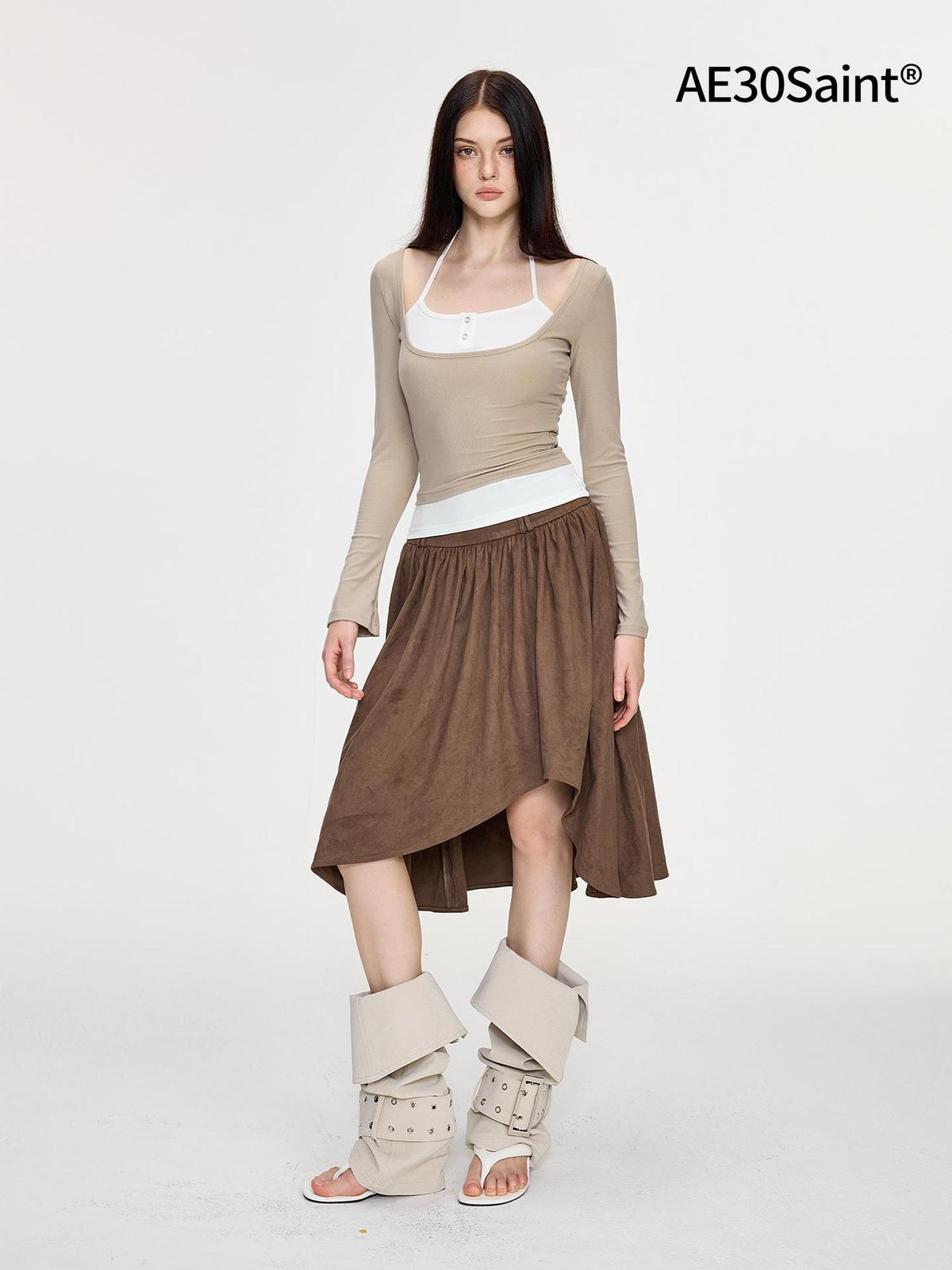 AE30 Saint Metal Eyelet 3d Decor Slim Fit Pu Women&