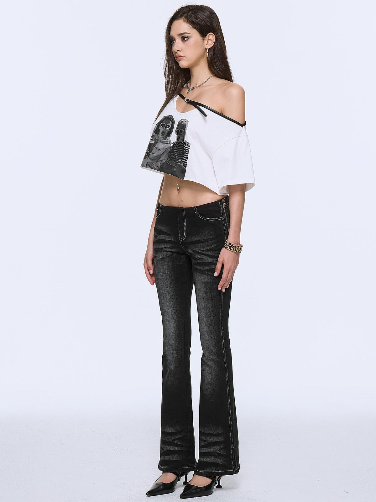 AE30 Saint Printed Belted Asymmetric Loose Women&