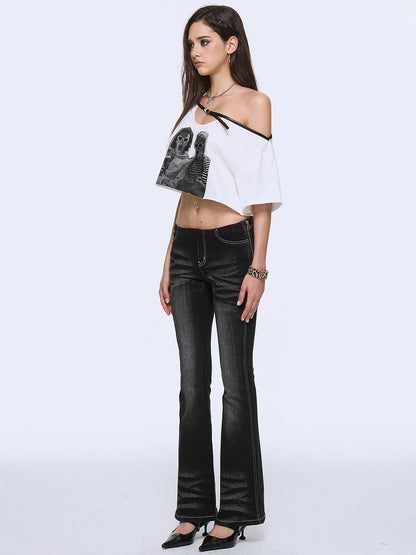 AE30 Saint Printed Belted Asymmetric Loose Women&