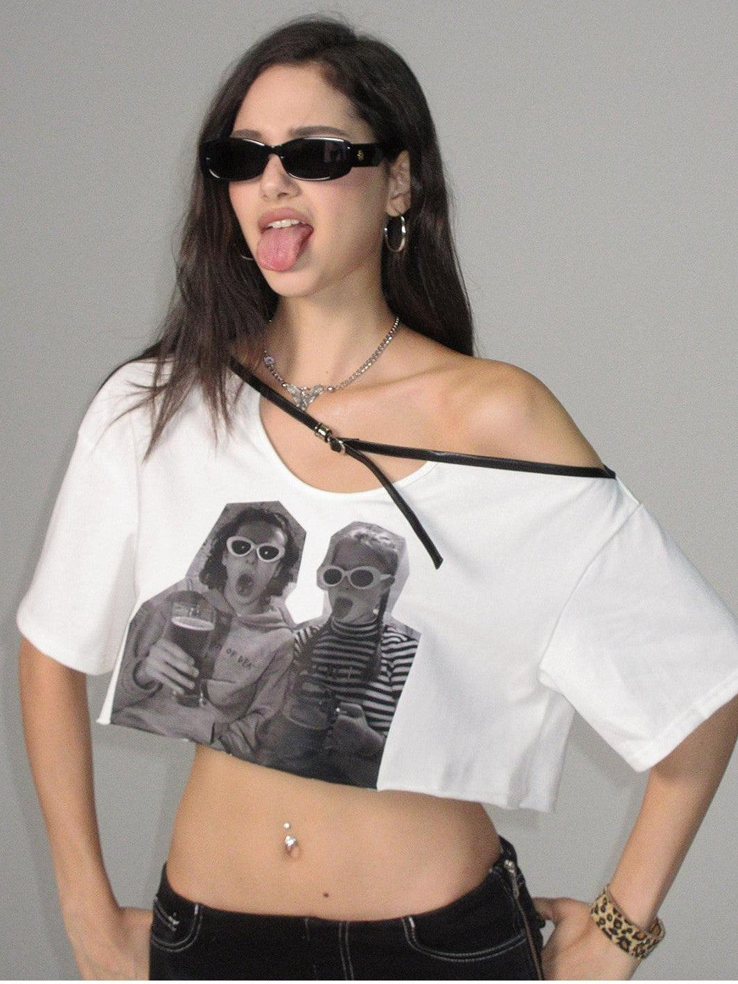 AE30 Saint Printed Belted Asymmetric Loose Women&