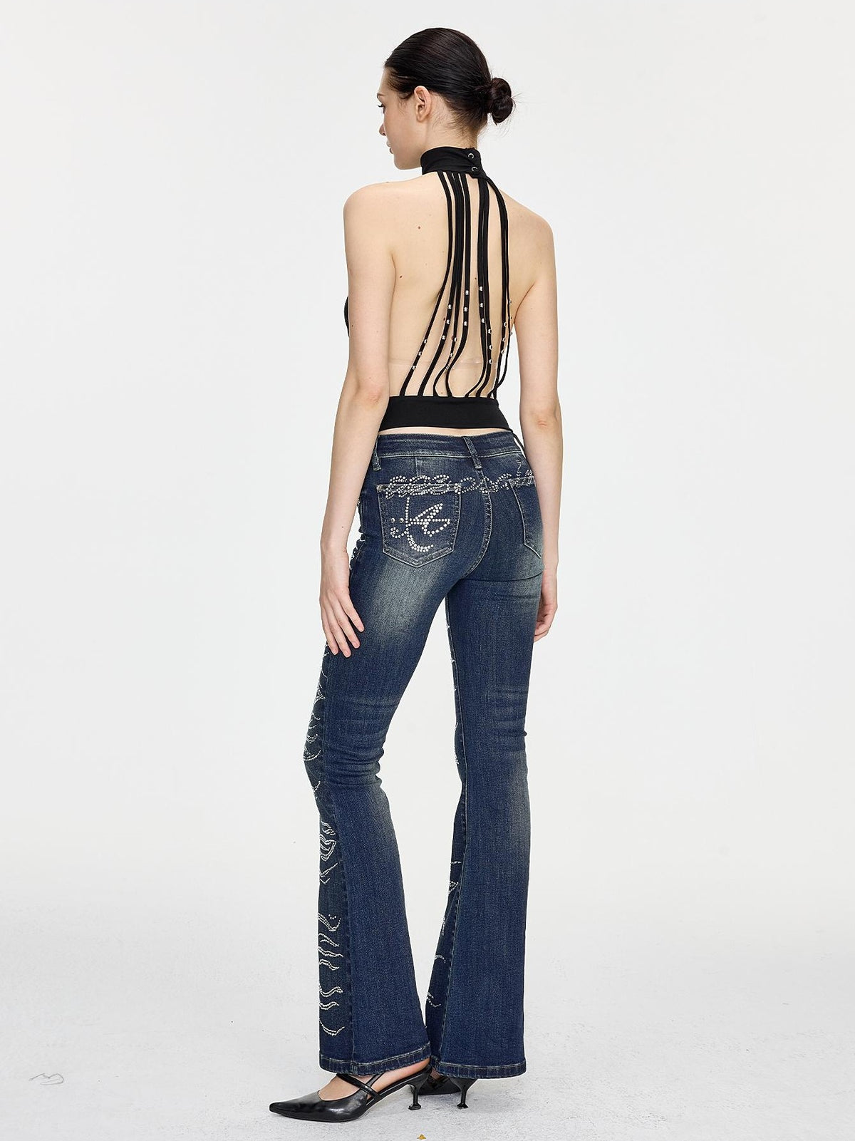 AE30 Saint Rhinestone Washed Slim Fit Women&