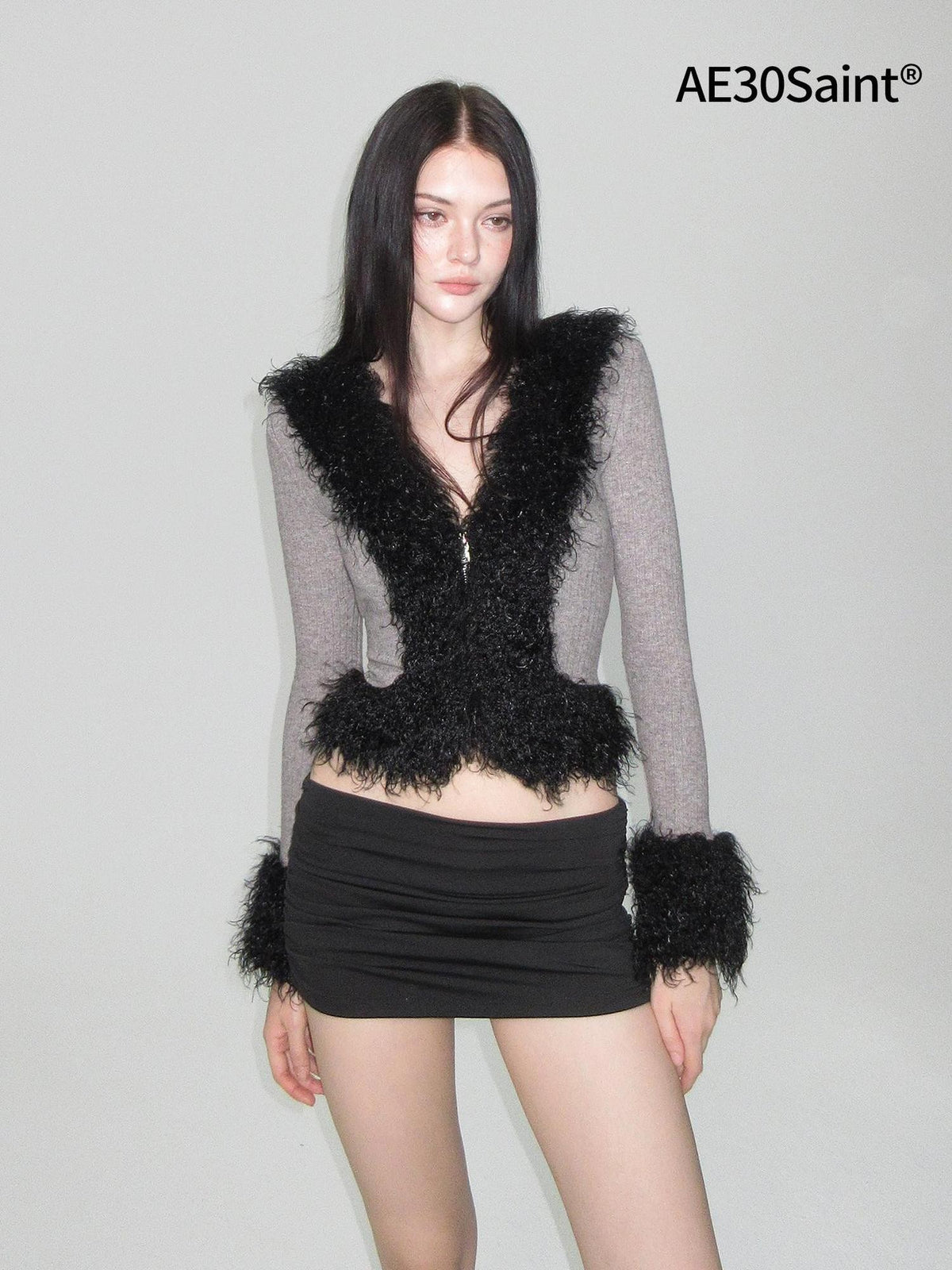 AE30 Saint Slim Fit Belted Back Recycled Wool Blend Women&