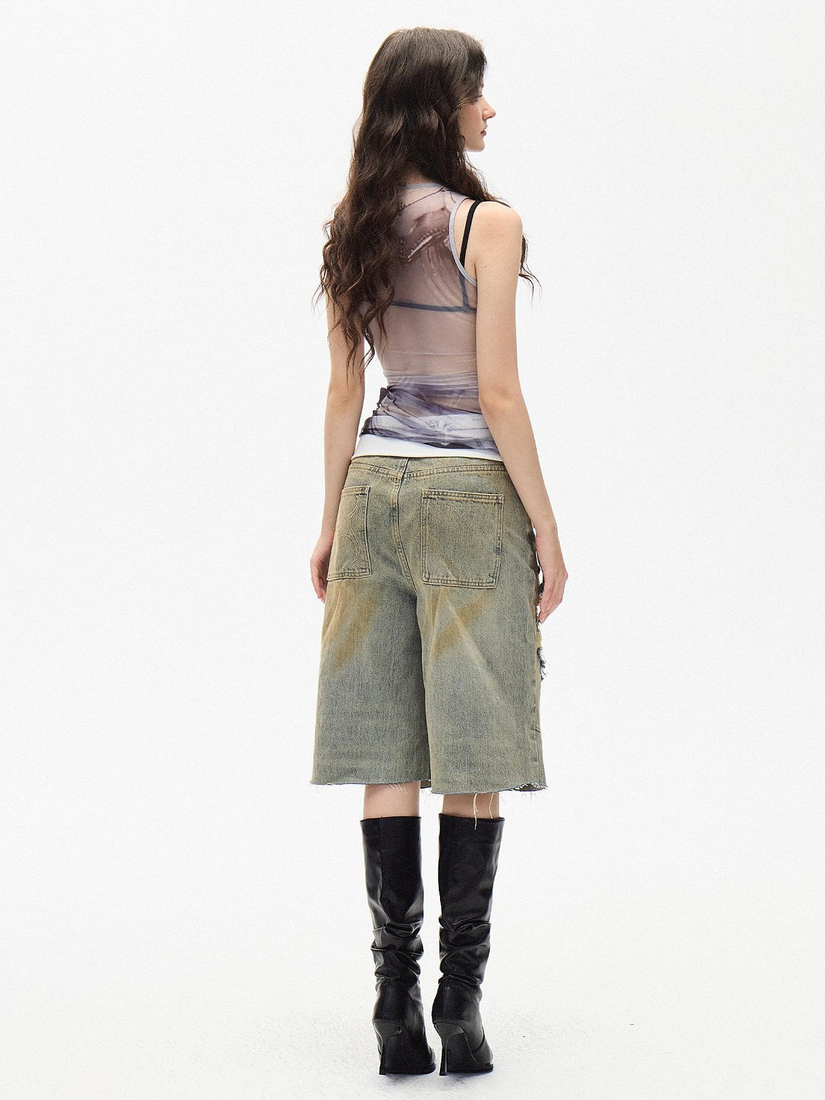 AE30 Saint Studded Star Distressed Loose Fit Women&