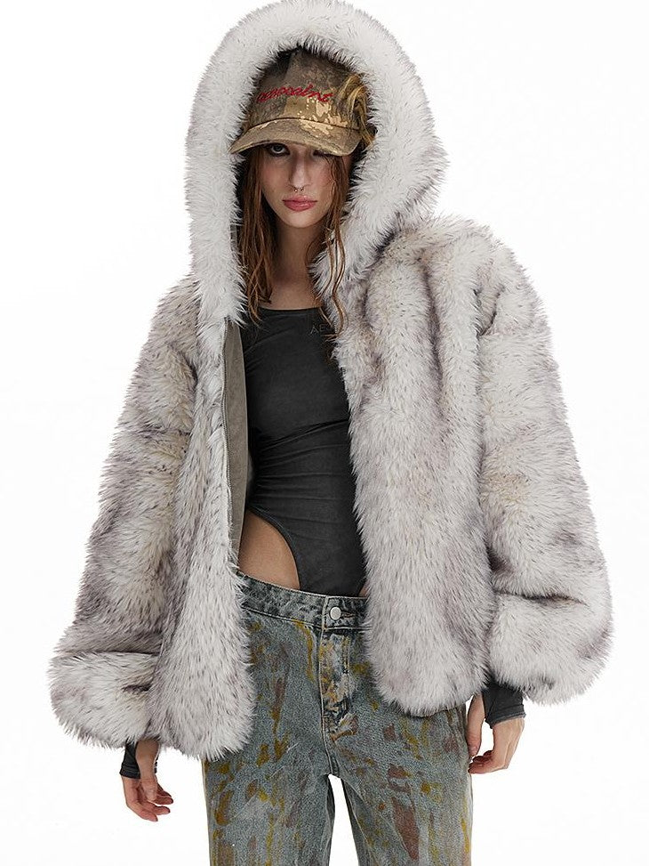 AE30 Saint Vintage Double Sided Lace Up Spliced Hooded Women&