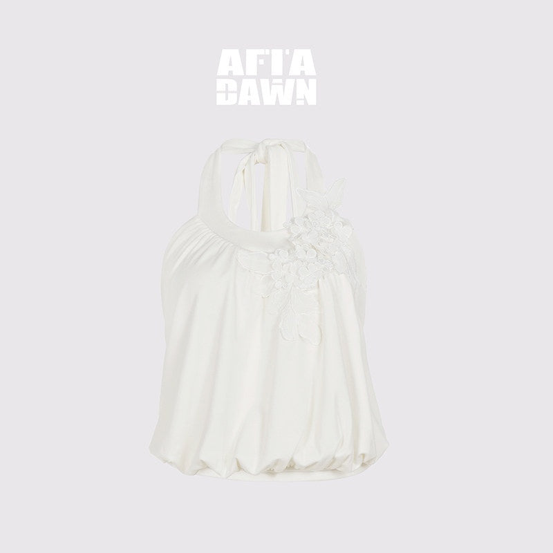 AFTADAWN_3d_Embroidered_Floral_Ruched_U_Neck_Women&