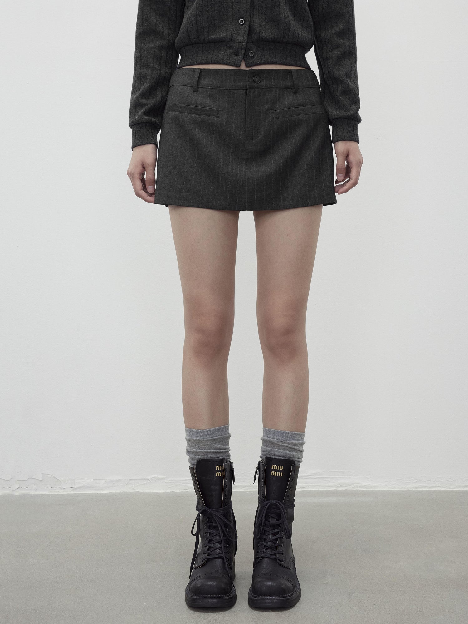 AFTADAWN After Dawn Black Striped Single Breasted Two Button Oversize Blazer