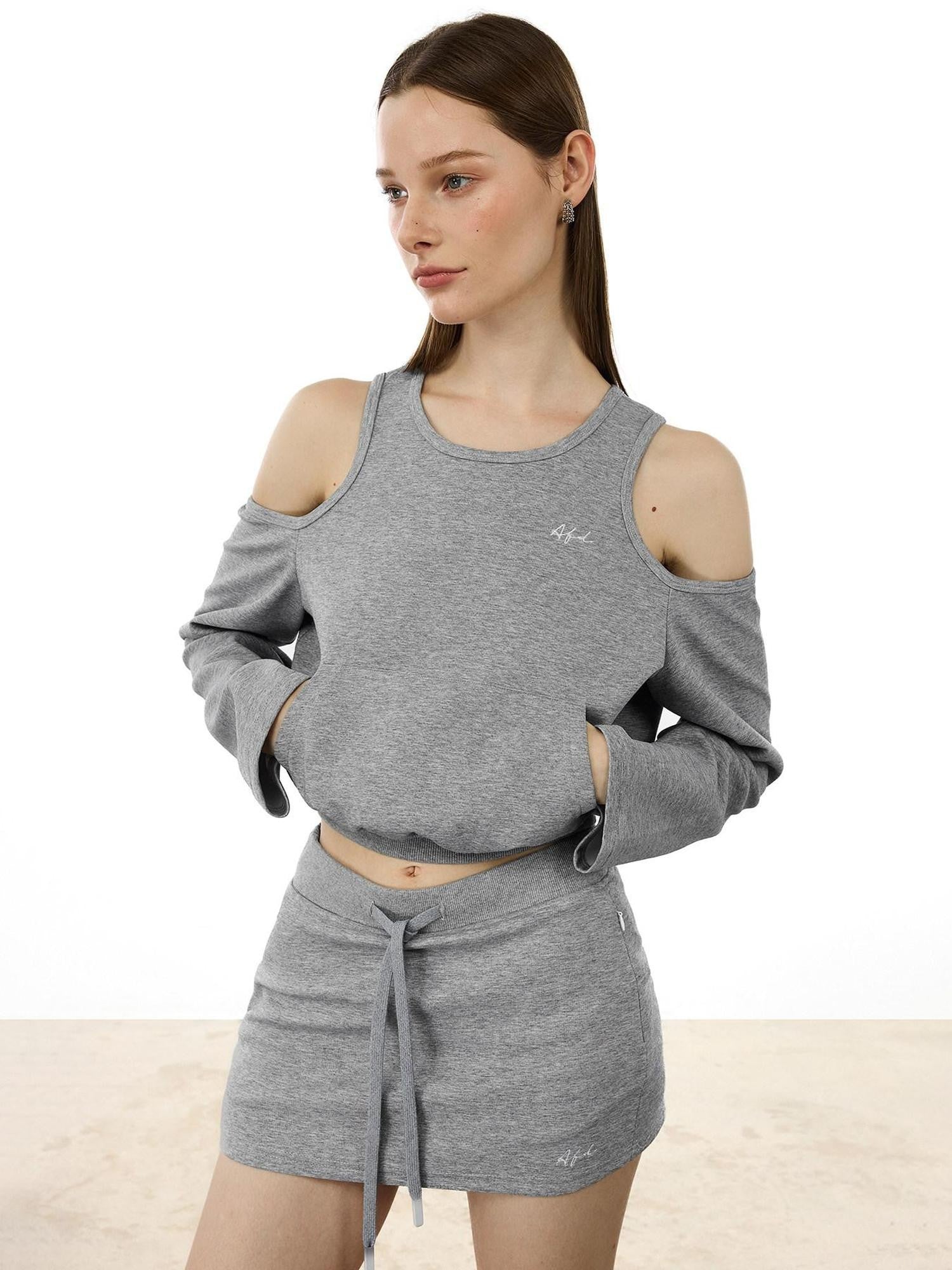 AFTADAWN Airy Off Shoulder Large Pocket Loose Women&