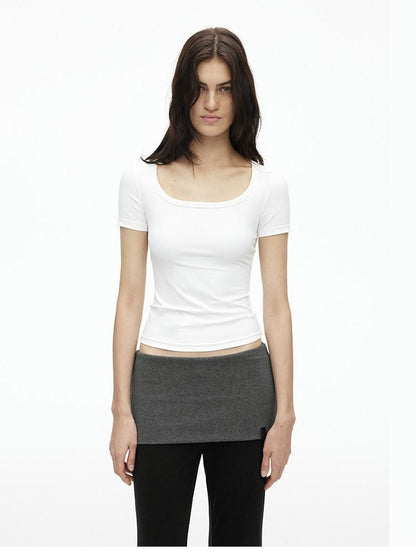 AFTADAWN Airy Quick Dry U Neck Slim Fit Sport Women&