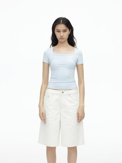 AFTADAWN Airy Quick Dry U Neck Slim Fit Sport Women&