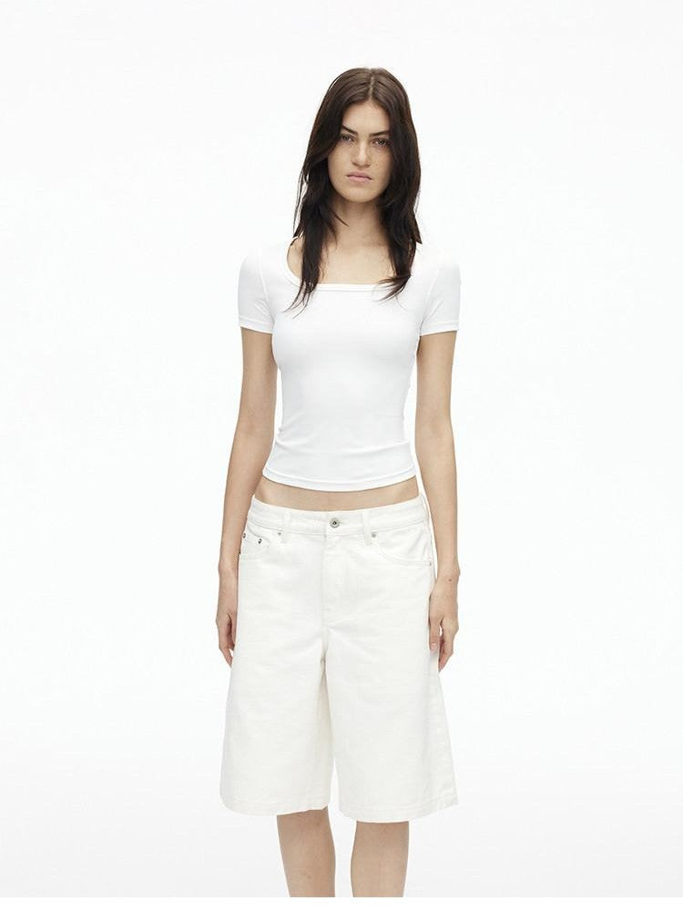 AFTADAWN Airy Quick Dry U Neck Slim Fit Sport Women&