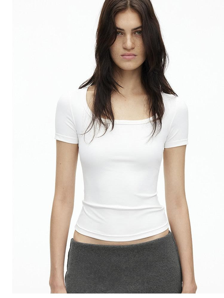 AFTADAWN Airy Quick Dry U Neck Slim Fit Sport Women&