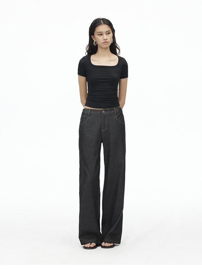 AFTADAWN Airy Quick Dry U Neck Slim Fit Sport Women&