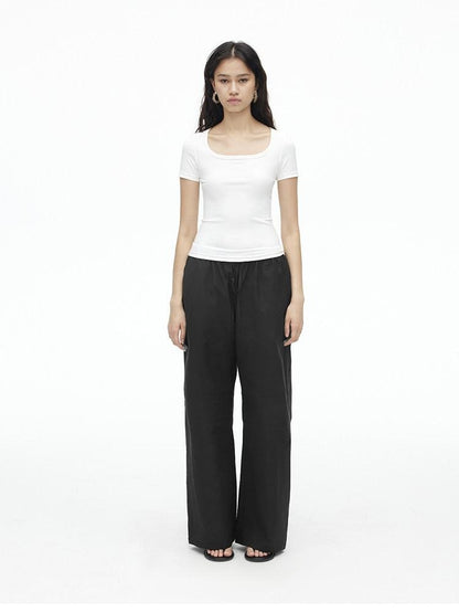 AFTADAWN Airy Quick Dry U Neck Slim Fit Sport Women&