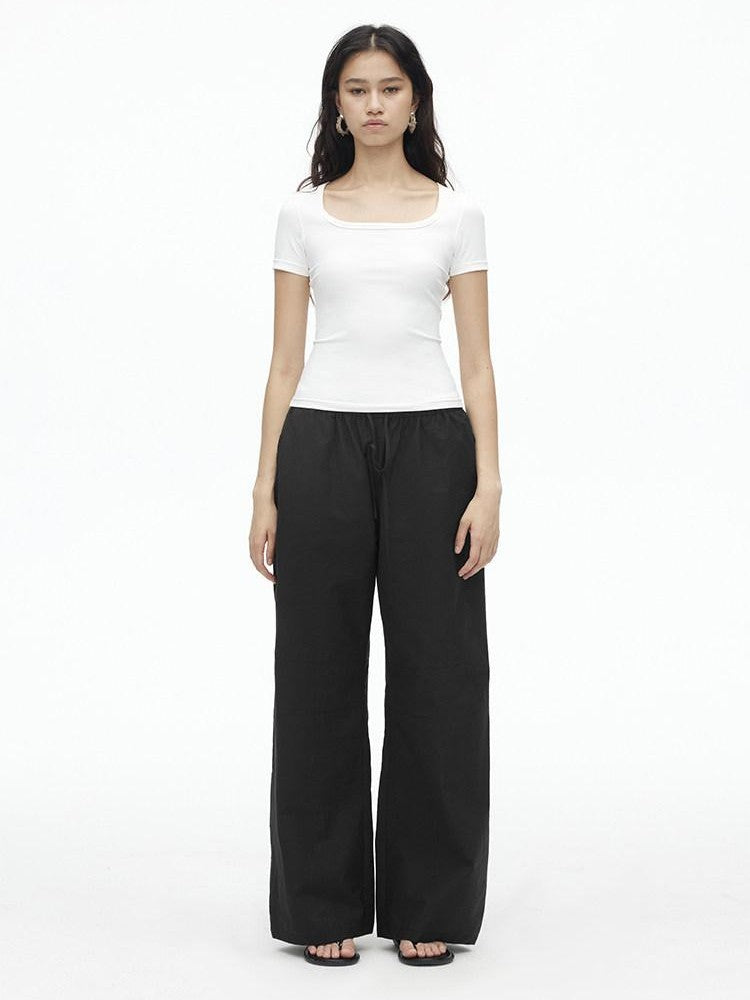 AFTADAWN Airy Quick Dry U Neck Slim Fit Sport Women&