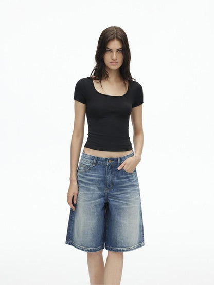 AFTADAWN Airy Quick Dry U Neck Slim Fit Sport Women&