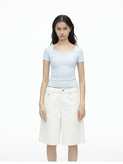AFTADAWN Airy Quick Dry U Neck Slim Fit Sport Women&