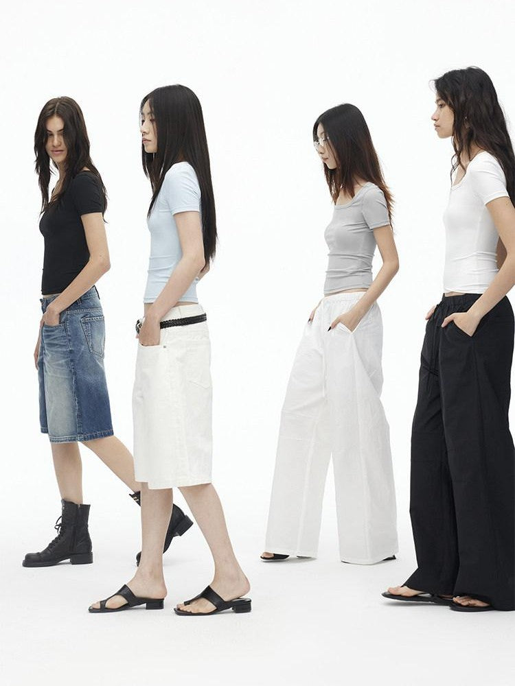 AFTADAWN Airy Quick Dry U Neck Slim Fit Sport Women&